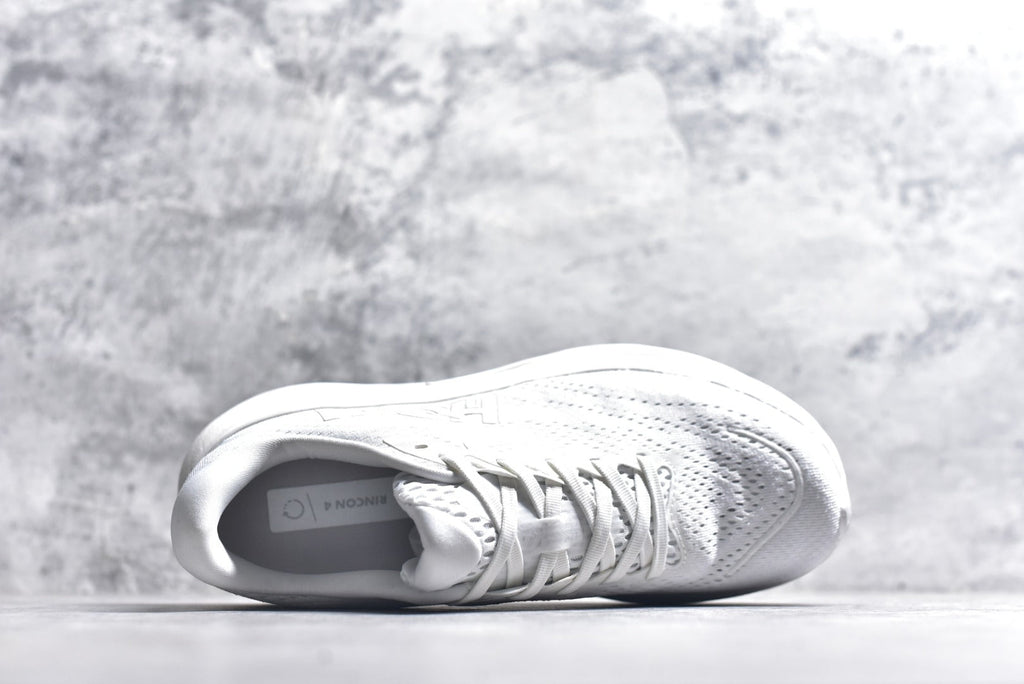 HOKA Rincon 4 Women's Men's Shoes | White & Light Gray Mesh Running Sneakers