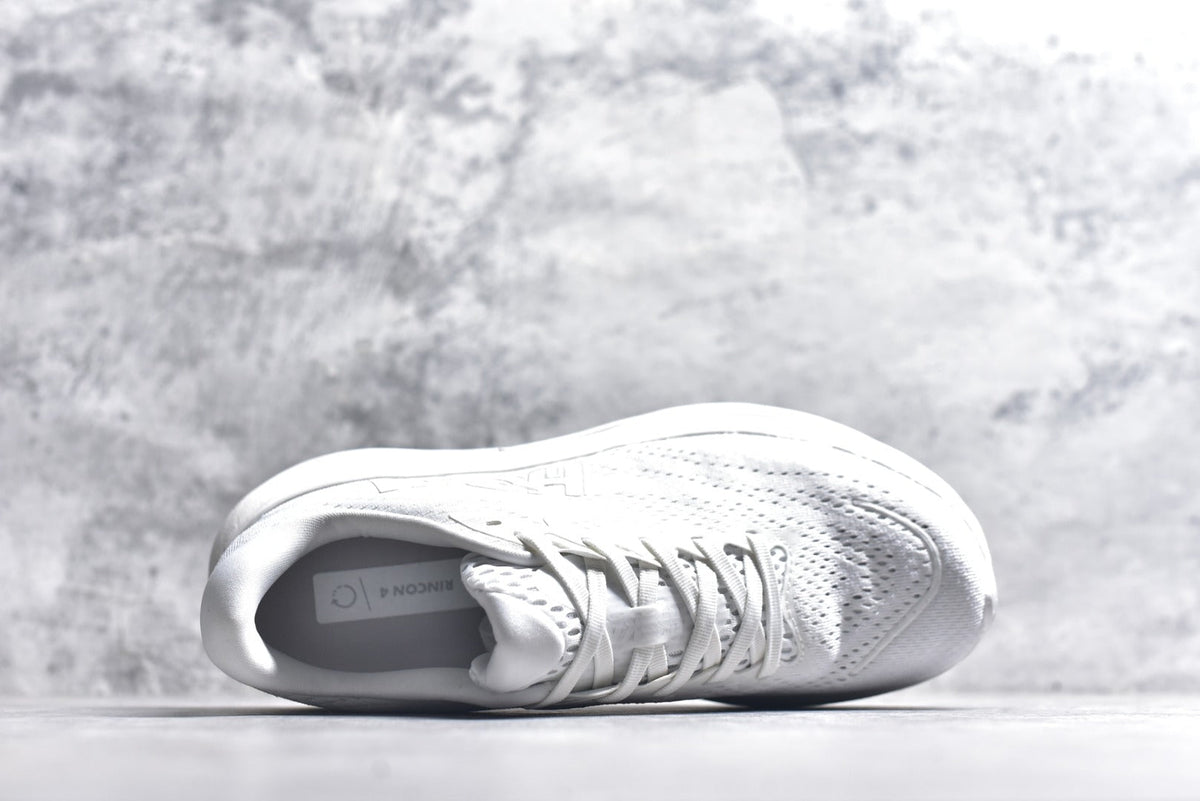 HOKA Rincon 4 Women's Men's Shoes | White & Light Gray Mesh Running Sneakers