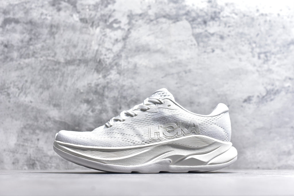 HOKA Rincon 4 Women's Men's Shoes | White & Light Gray Mesh Running Sneakers