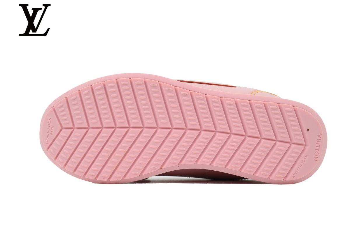 Louis Vuitton shoes for man  women Pink Leather Low-Top Sneakers