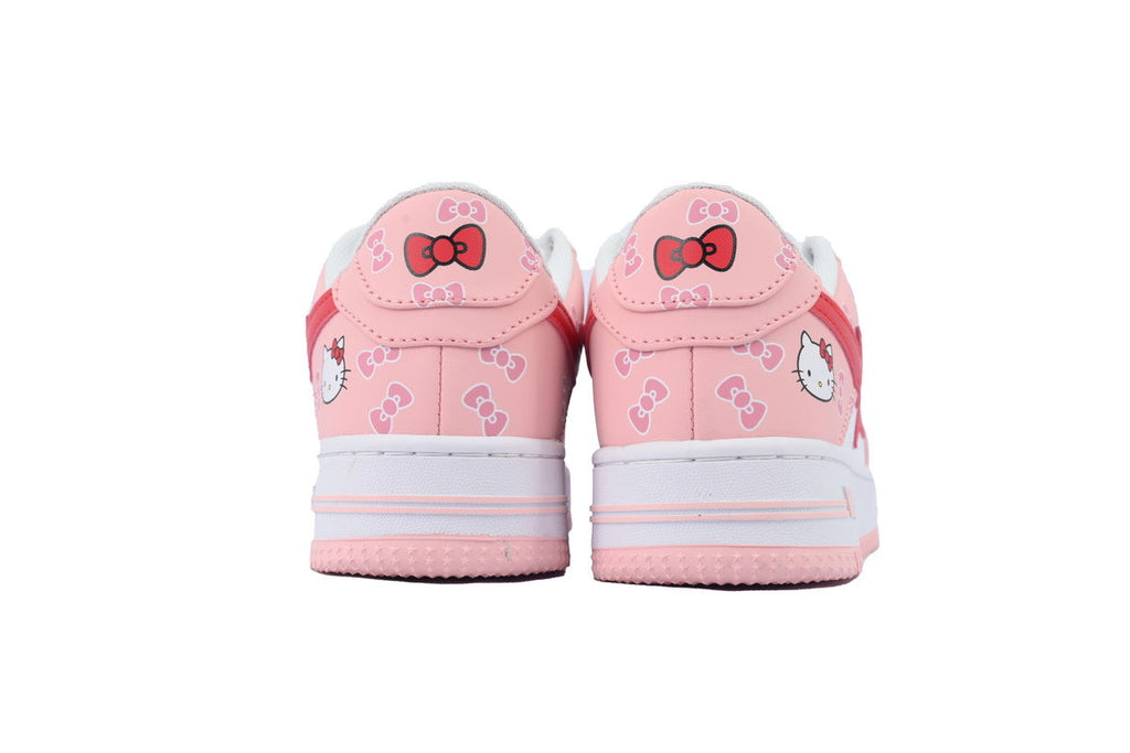 A BATHING APE BAPE STA Pink & White Hello Kitty Graphic Sneakers | Women's & Men's Skate-Inspired Shoes