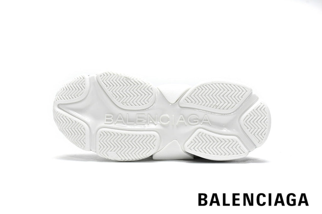 Balenciaga Triple S men's shoes  women sneakers – White & Grey
