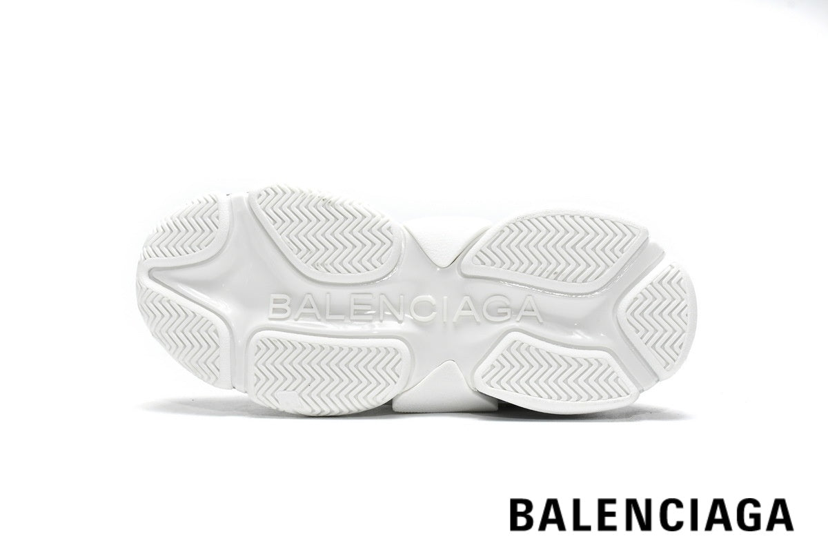 Balenciaga Triple S men's shoes  women sneakers – White & Grey