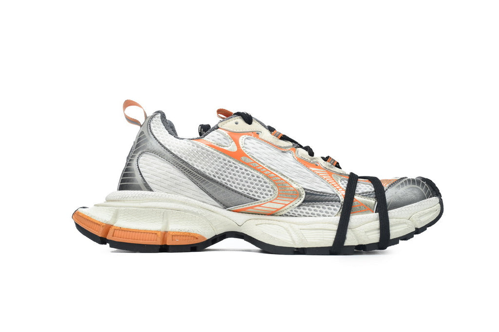 Balenciaga men's shoes Track 3XL Sneaker – Low-Top Chunky Sole runners White-orange