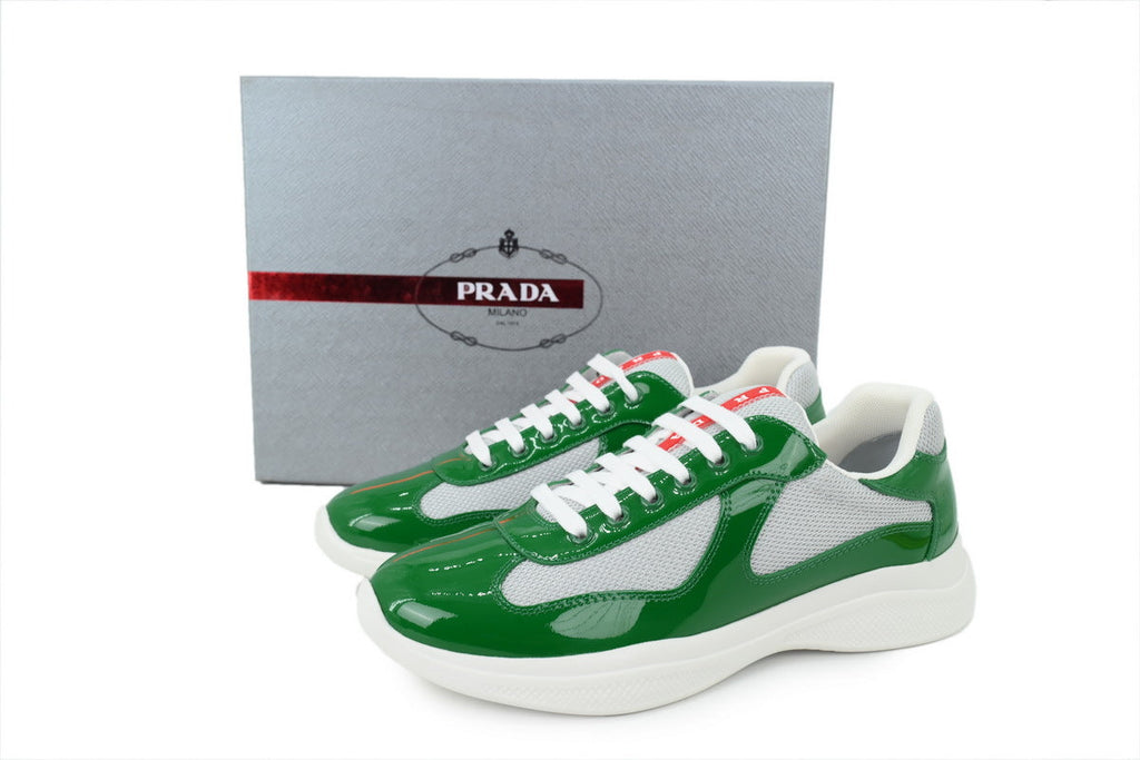 Prada America's Cup Sneakers slip ons womens  prada designer mens shoes  Grey-green