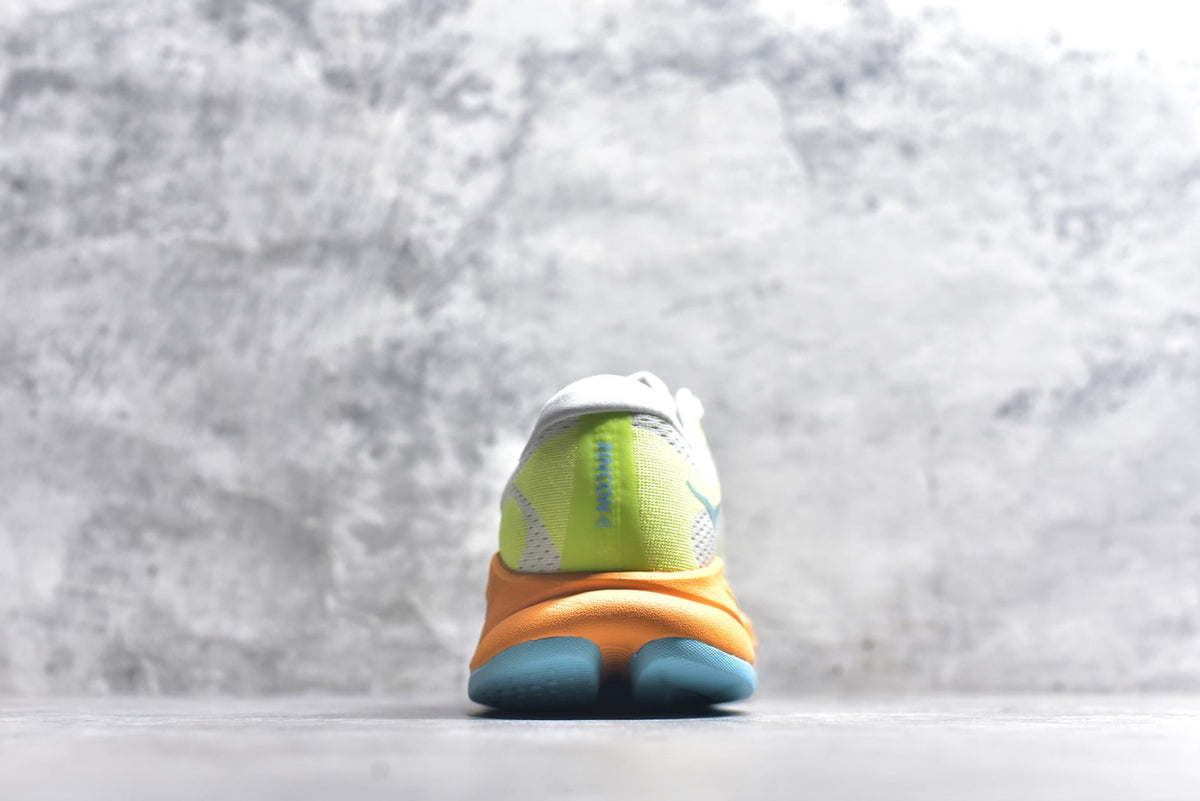 HOKA Rincon 4 Women's Men's Shoes | White, Orange & Aqua Blue Mesh Running Sneakers