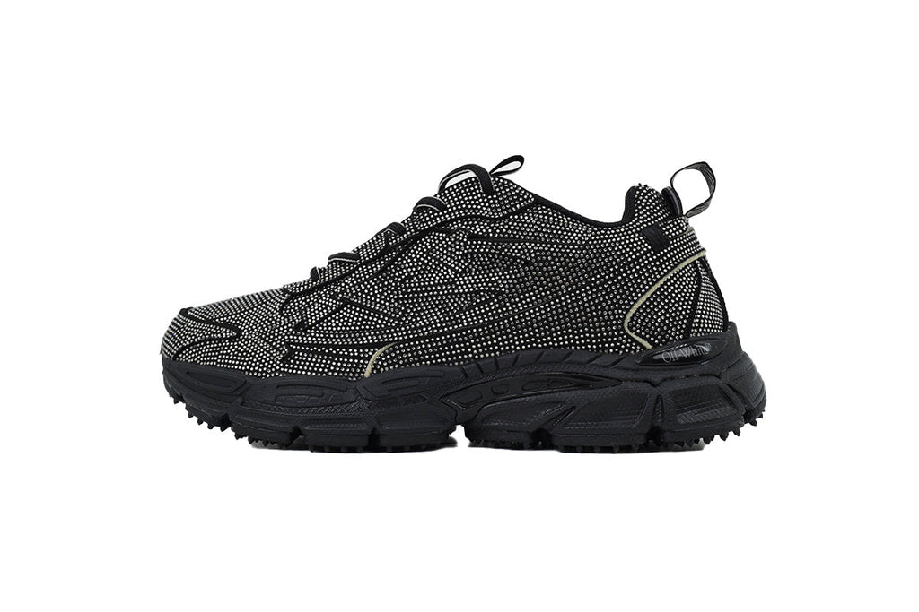 Off-White Be Right Back Women's Men's Black Sparkle Chunky Sneakers
