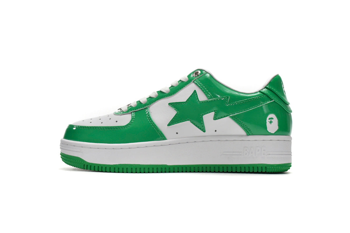 A BATHING APE BAPE STA Green & White Sneakers | Women's & Men's Skate-Inspired Shoes