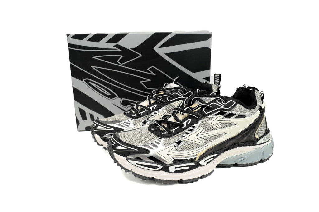 Off-White Be Right Back Women's Men's Shoes | Black & Cream Mesh Retro Sneakers