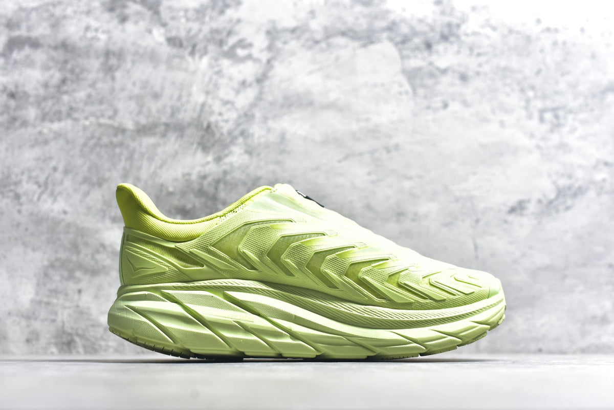 HOKA Clifton Women's Men's Shoes | Lime Green Mesh Running Sneakers