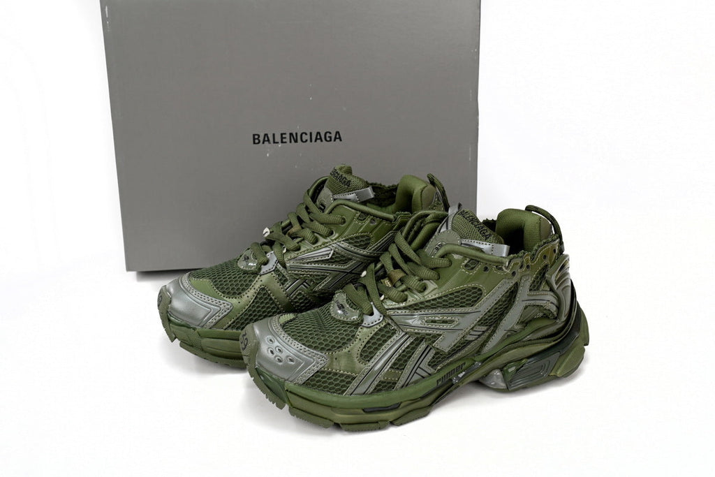 Balenciaga men's shoes Track Runner Sneaker – Distressed Low-Top  balenciaga runners Army green