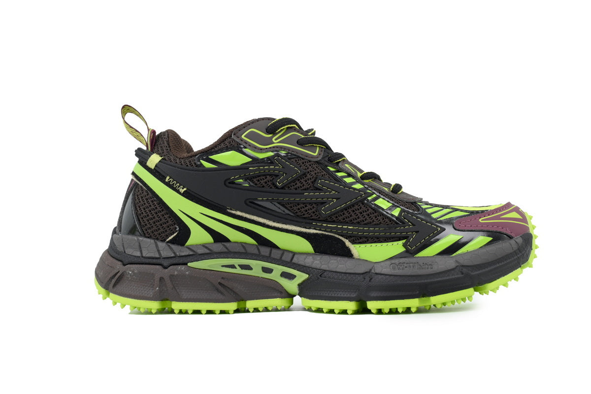 Off-White Be Right Back Women's Men's Shoes | Black & Neon Green Mesh Retro Sneakers