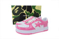 A BATHING APE BAPE STA Glossy Pink & White Sneakers | Women's & Men's Skate-Inspired Shoes