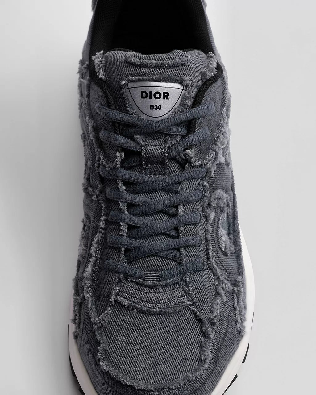 Dior B30 Women's & Men's Shoes - Charcoal Grey / White / Black Distressed Sneakers