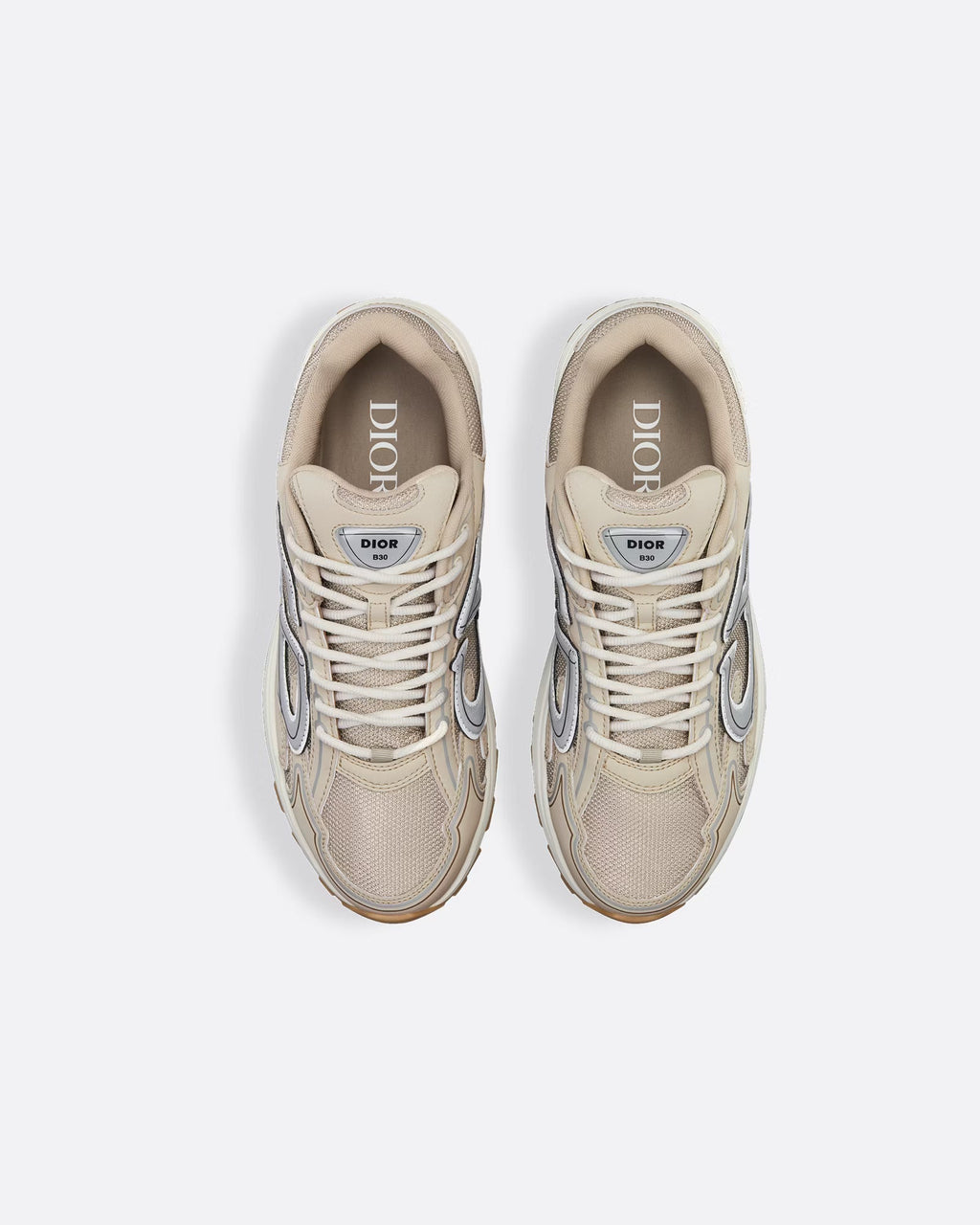 Dior B30 Women's & Men's Shoes - Beige / Cream / Silver / Gum Brown Sneakers