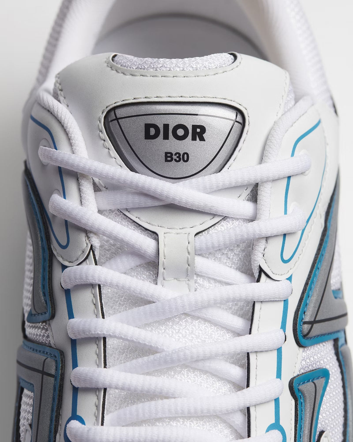 Dior B30 Women's & Men's Shoes - White / Silver Grey / Turquoise Blue Sneakers