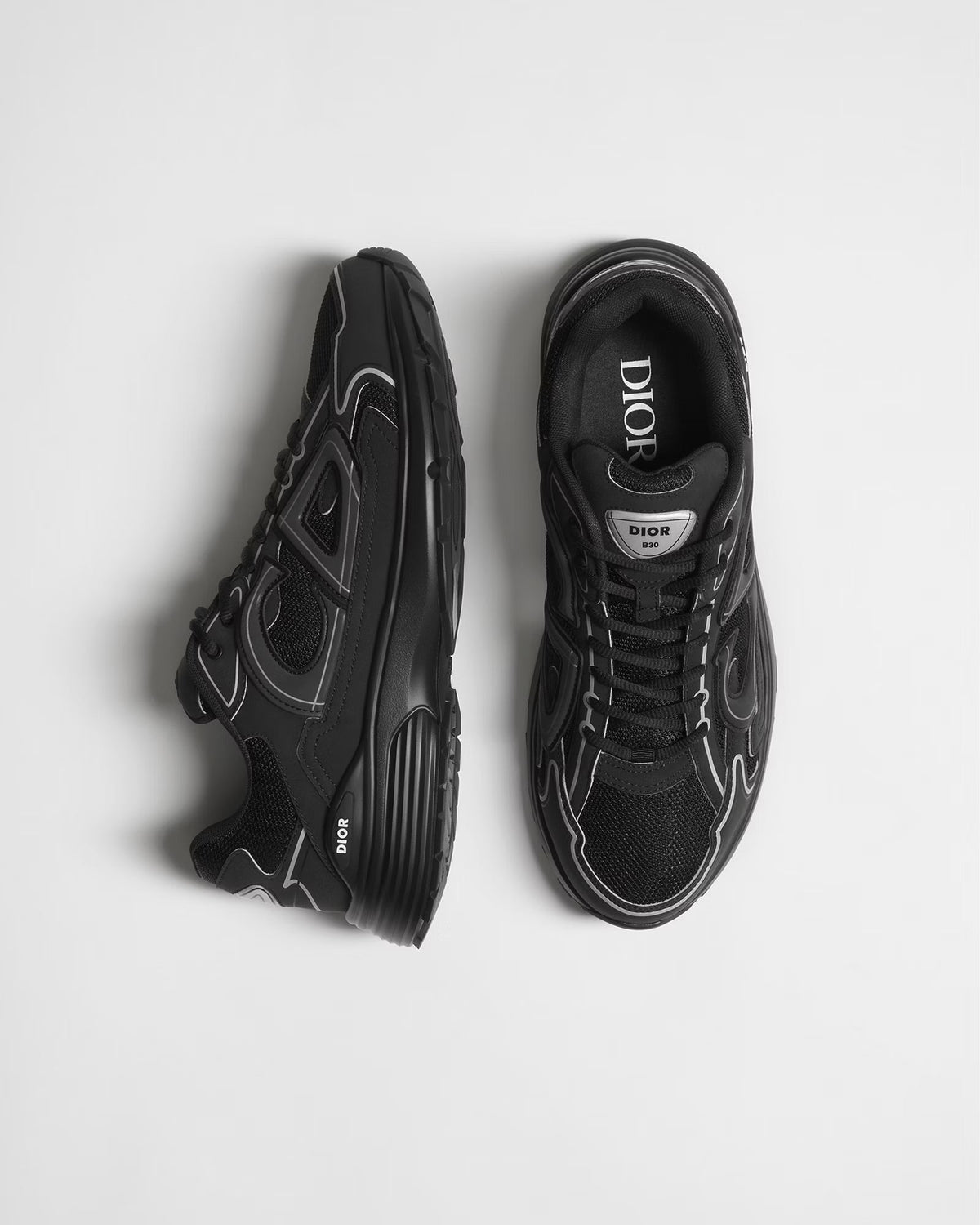 Dior B30 Women's & Men's Shoes - Black / Silver Grey Low-Top Sneakers