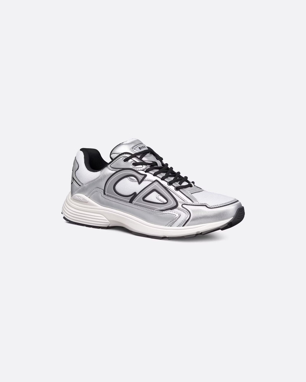 Dior B30 Women's & Men's Shoes - Metallic Silver / Black / White Sneakers