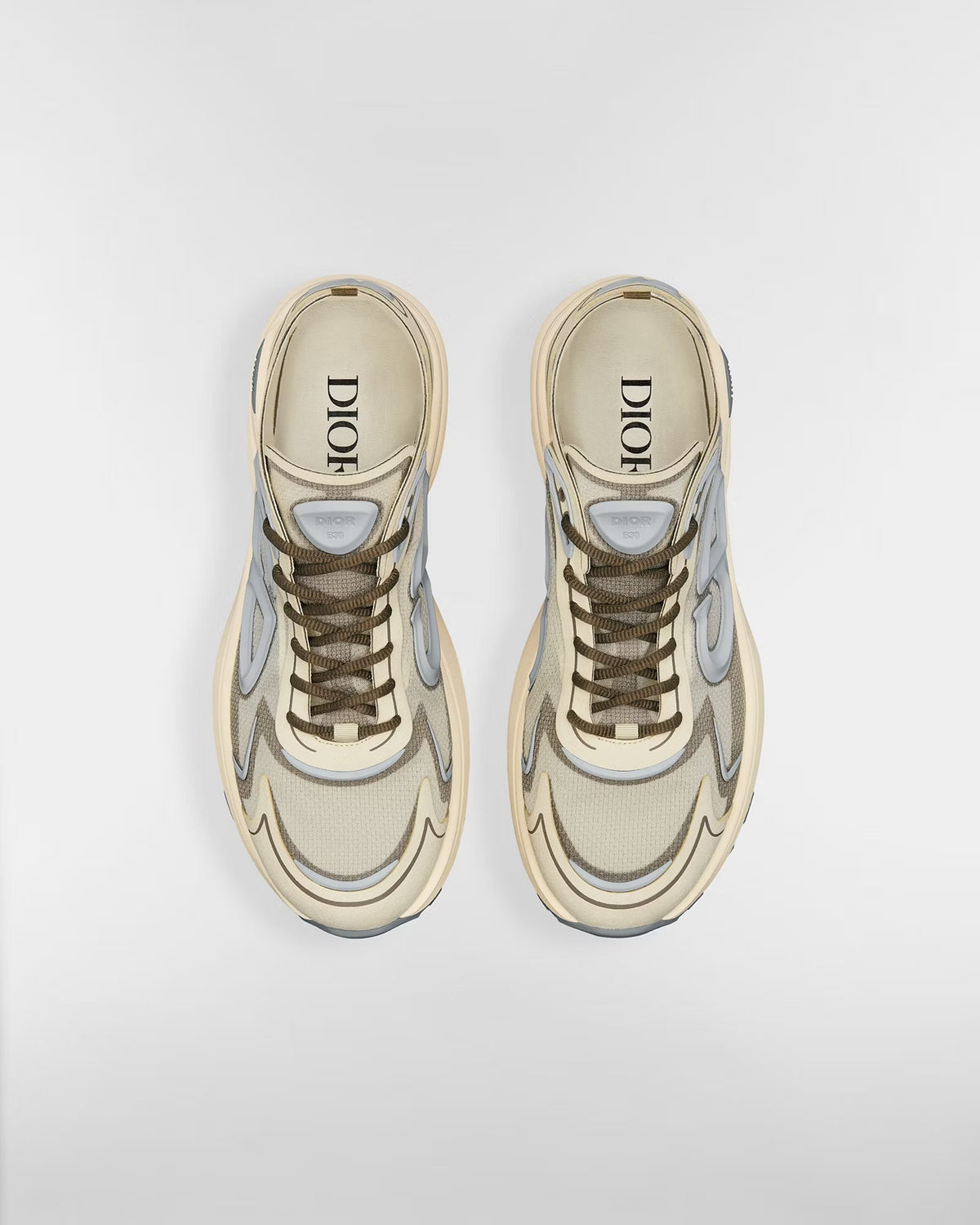 Dior B30 Women's & Men's Shoes - Cream / Olive Taupe / Silver Grey Sneakers