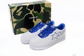 A BATHING APE BAPE STA White & Royal Blue Outline Sneakers | Women's & Men's Skate-Inspired Shoes