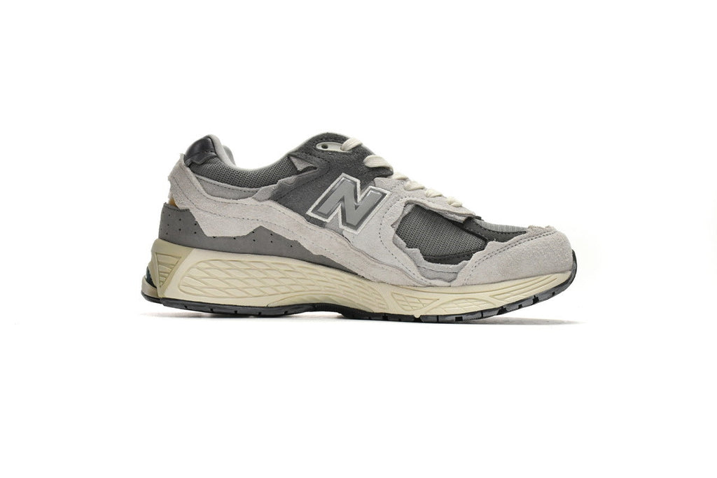 New Balance 2002R Women's & Men's Grey & Cream Distressed Retro Sneakers