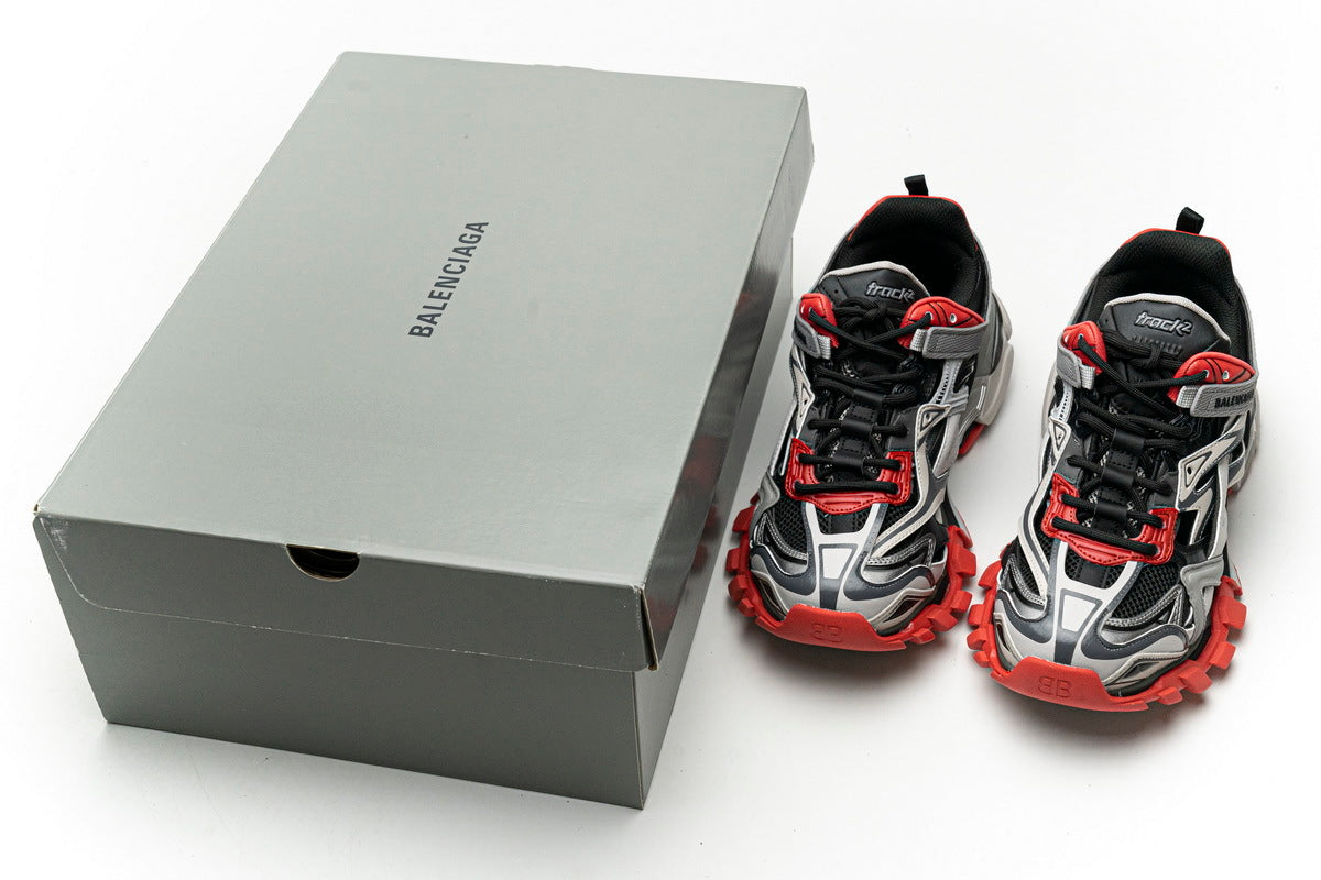 Balenciaga men's shoes Track.2 Sneakers  balenciaga runners  Greyish-red