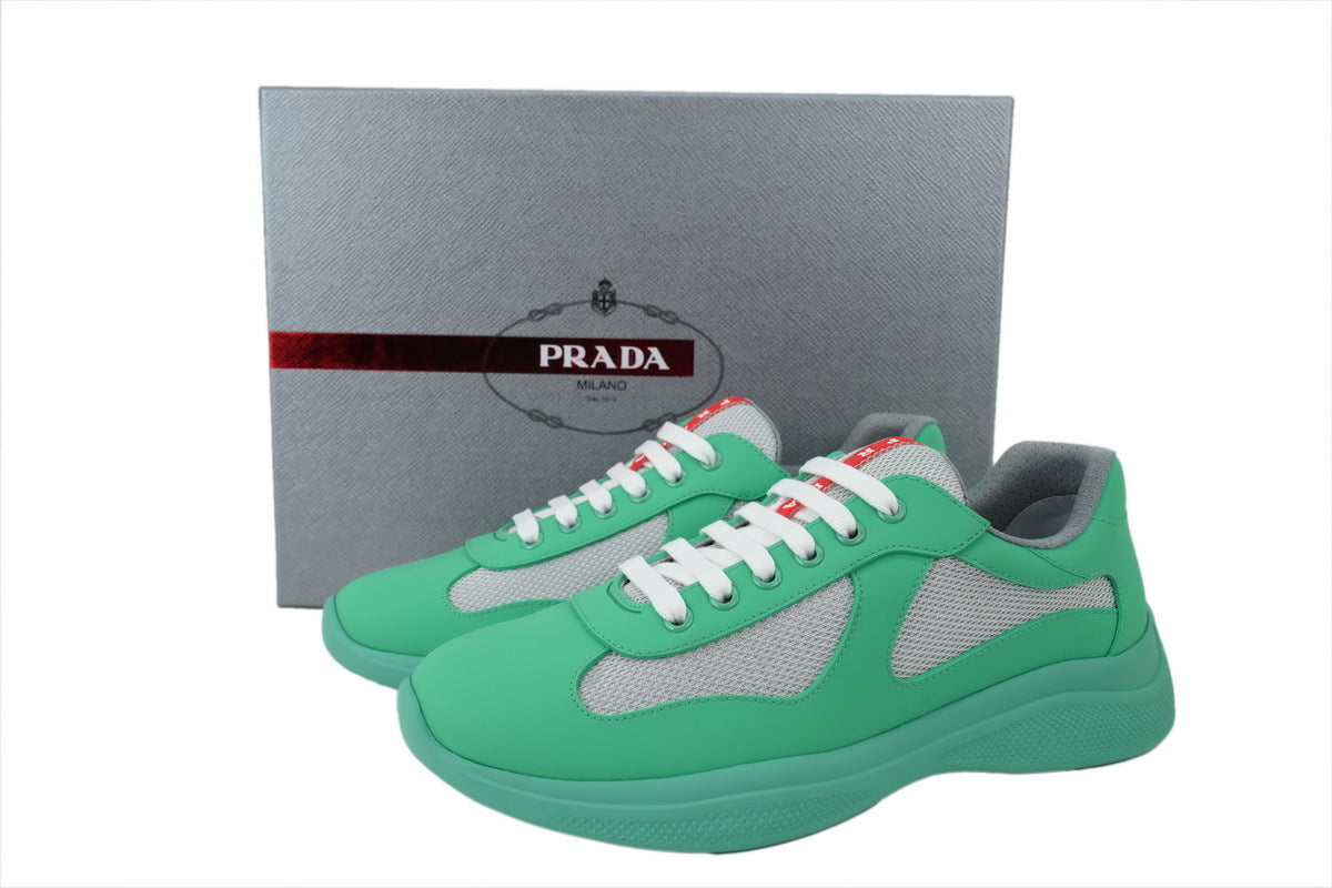 Prada America's Cup Sneakers   slip ons womens  prada designer mens shoes Green-gray