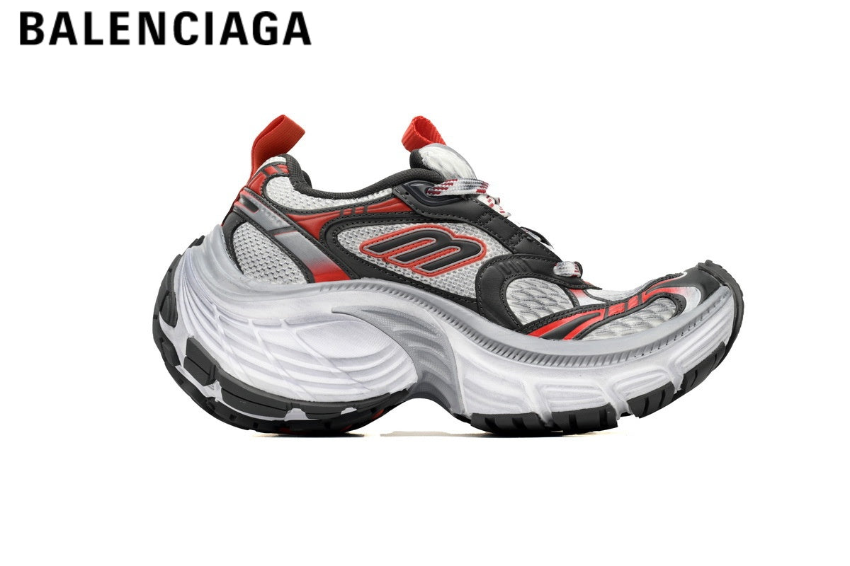 Balenciaga Cargo men's shoes  women sneakers — White / Black / Red