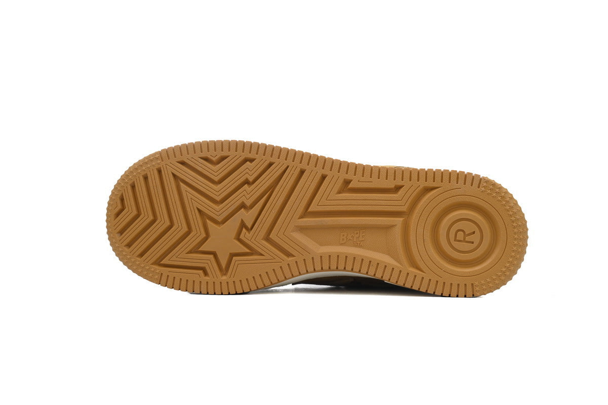 A BATHING APE BAPE STA Wheat Tan & Cream Sneakers | Women's & Men's Skate-Inspired Shoes