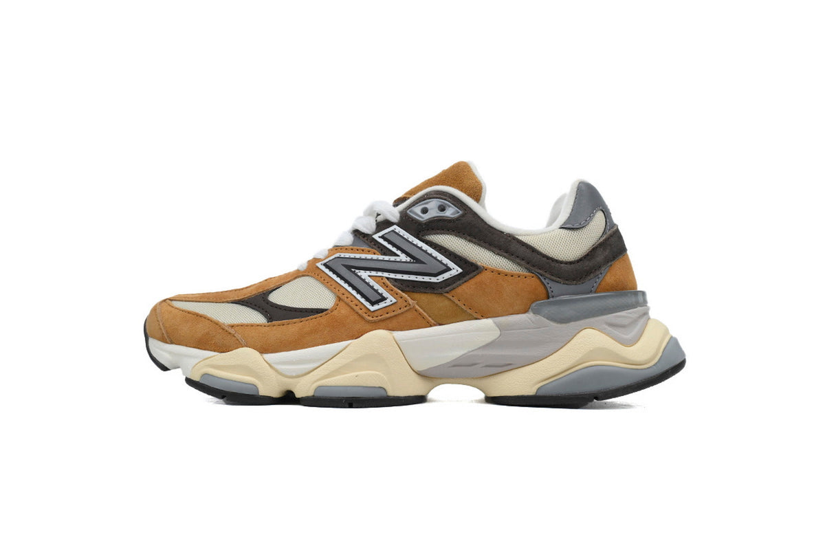New Balance 9060 Women's & Men's Brown Cream Chunky Retro Sneakers