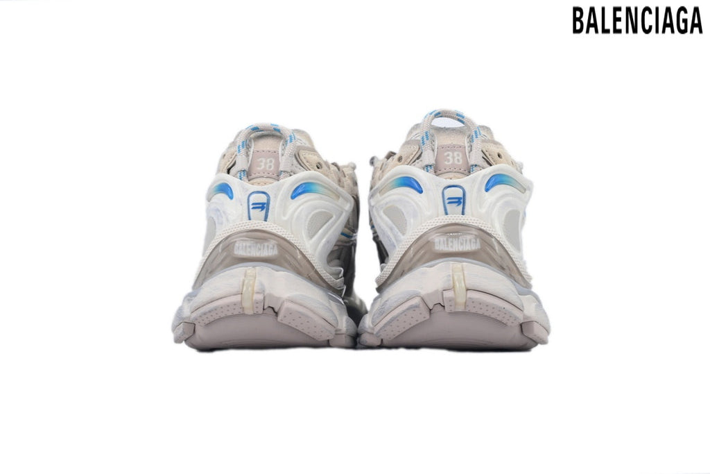 Balenciaga Runner men's shoes  women sneakers – Beige & Blue