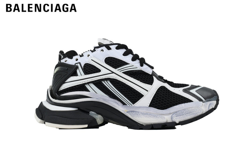 Balenciaga Runner men's shoes  women sneakers — Black / White