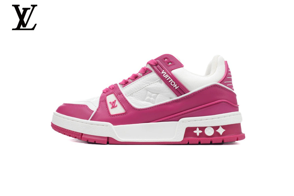 Louis Vuitton Trainer  shoes for man  women Sneaker – Fuchsia & White