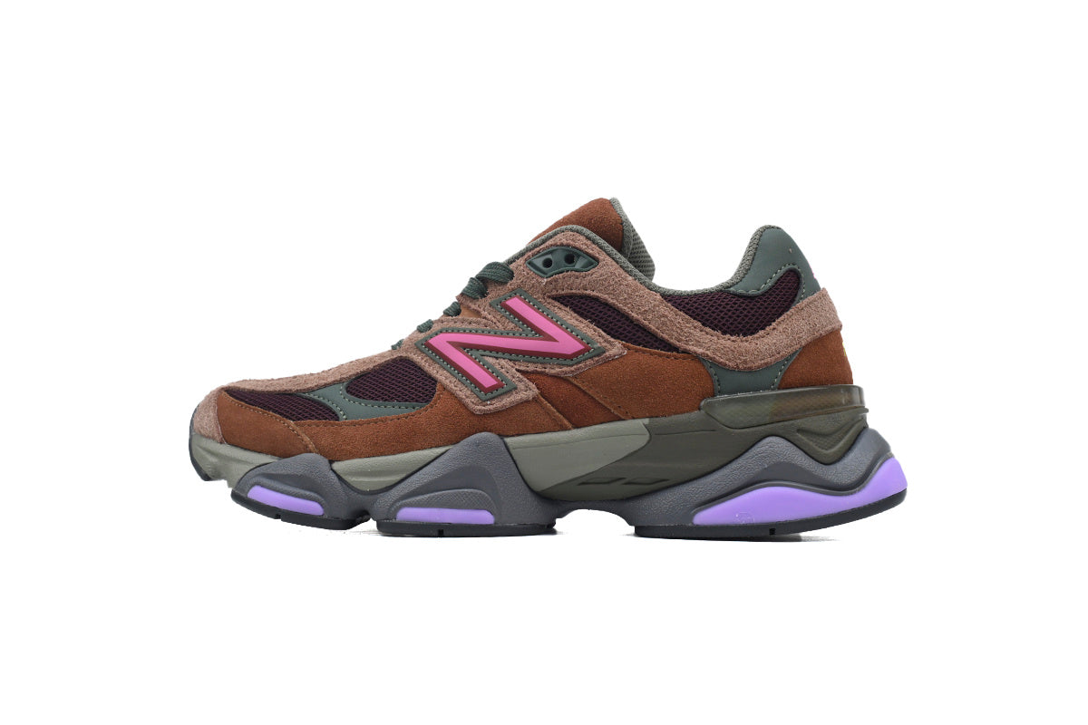 New Balance 9060 Women's & Men's Brown Pink Purple Chunky Retro Sneakers