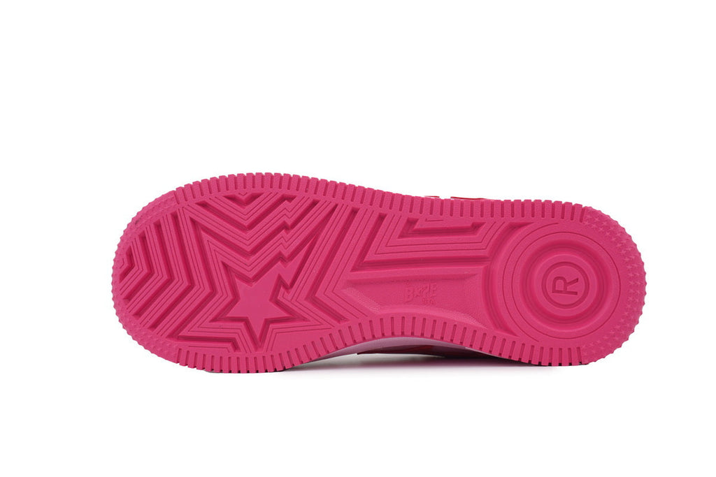 A BATHING APE BAPE STA Glossy Hot Pink Hello Kitty Graphic Sneakers | Women's & Men's Skate-Inspired Shoes
