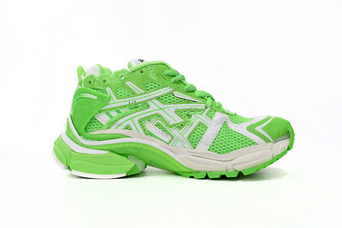 Balenciaga  men's shoes Track Runner Sneaker – Distressed Low-Top   balenciaga runners White-green