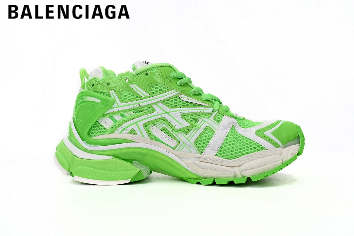 Balenciaga Runner men's shoes  women sneakers — Green / White