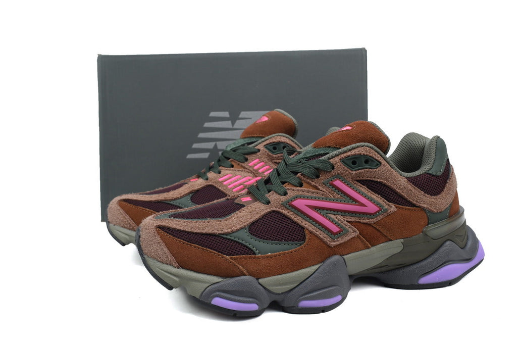 New Balance 9060 Women's & Men's Brown Pink Purple Chunky Retro Sneakers