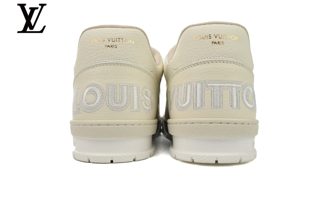 Louis Vuitton Trainer  shoes for man  women Sneaker – Cream & Brown Floral
