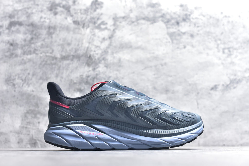 HOKA Clifton Women's Men's Shoes | Slate Gray & Light Blue Mesh Running Sneakers