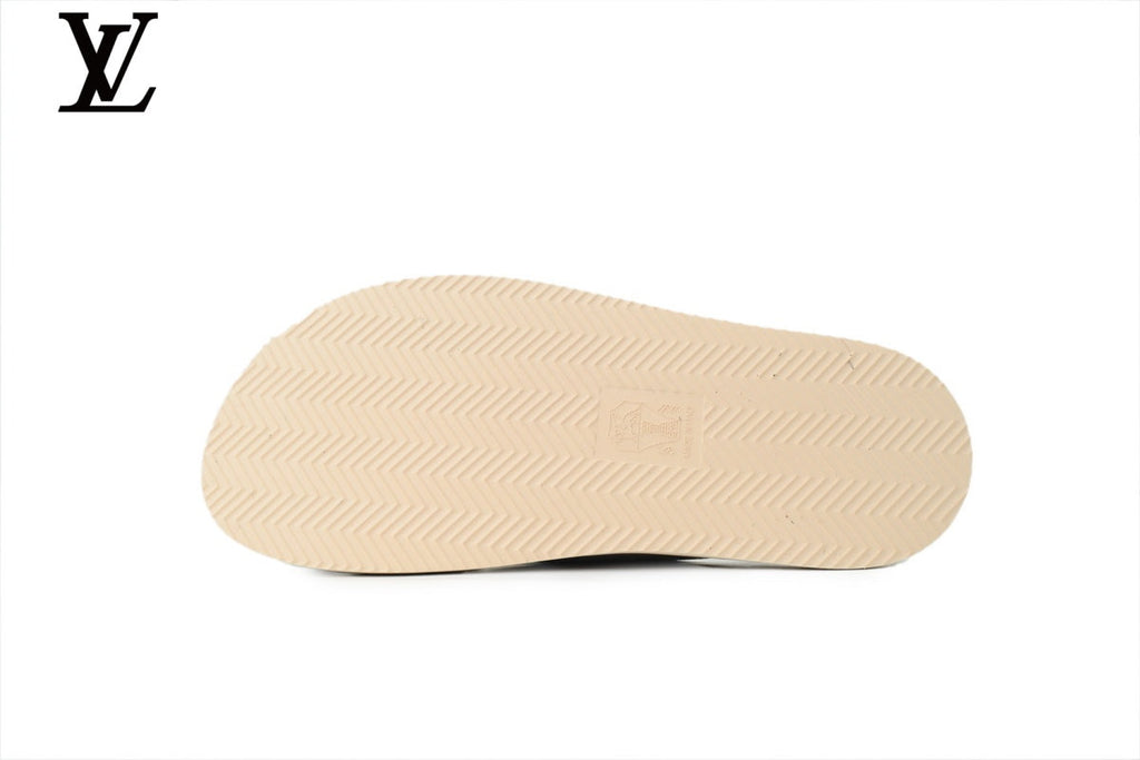 Louis Vuitton shoes for man  women Slide Sandal in Light Grey Suede with Cross Strap