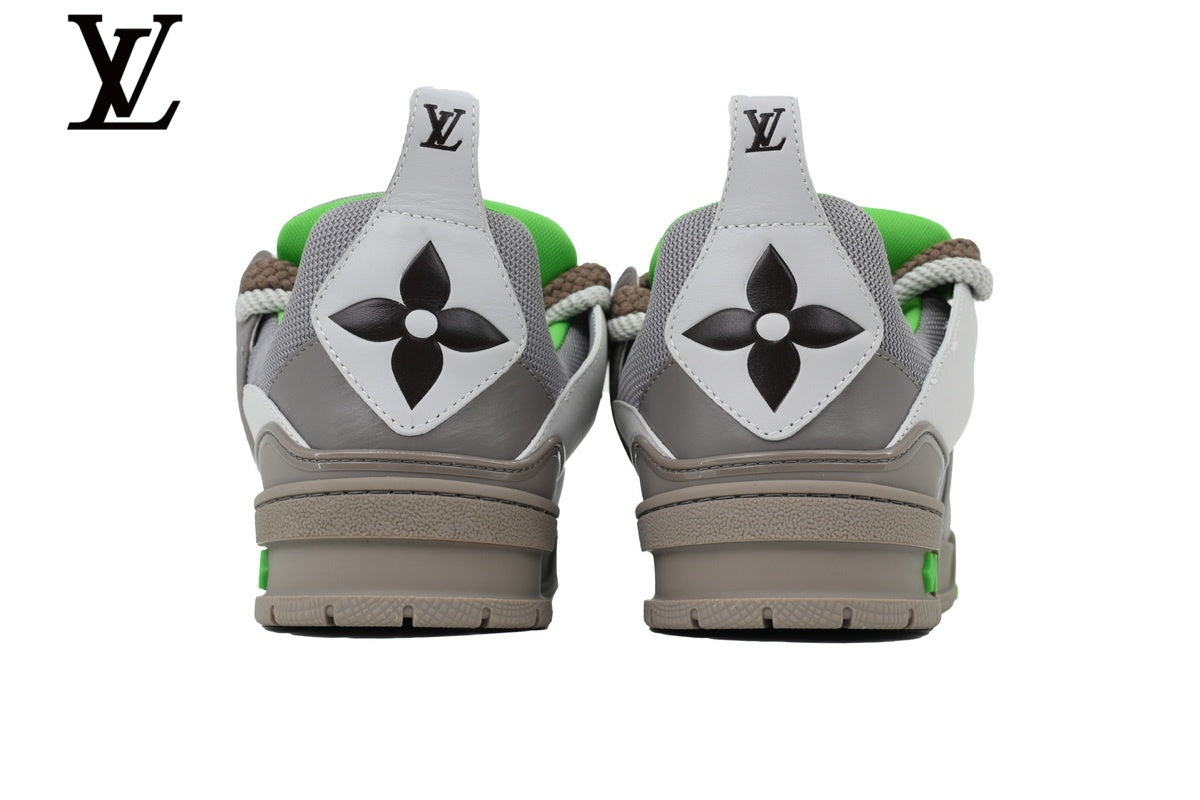 Louis Vuitton shoes for man  women Skate Sneakers – Grey, White & Green