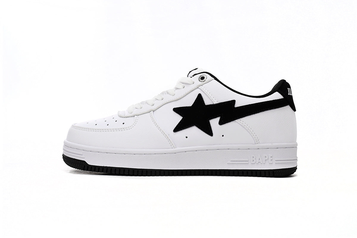 A BATHING APE BAPE STA White & Black Sneakers | Women's & Men's Skate-Inspired Shoes