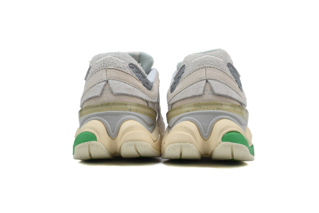 New Balance 9060 Women's & Men's Grey Cream Green Chunky Retro Sneakers