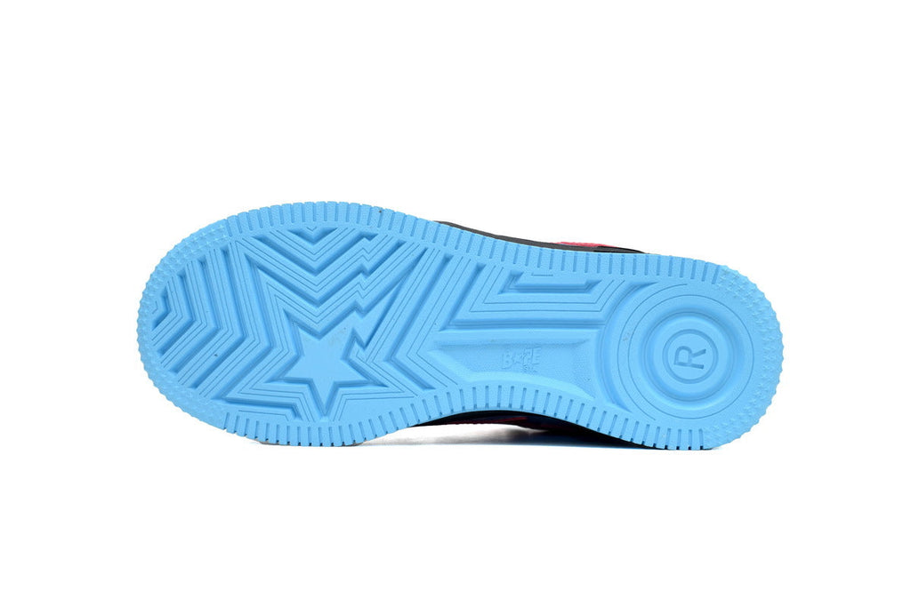 A BATHING APE BAPE STA Black & Sky Blue Colorblock Sneakers | Women's & Men's Skate-Inspired Shoes
