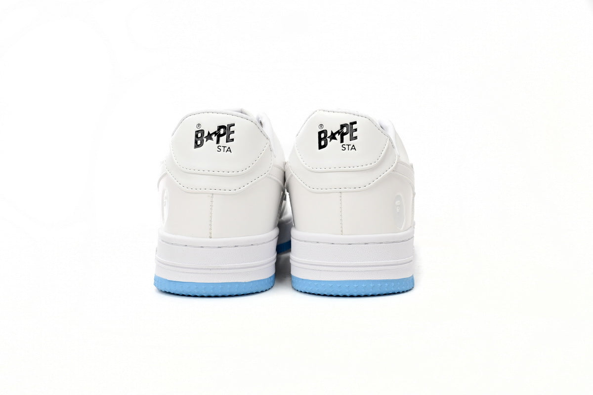 A BATHING APE BAPE STA White Iridescent Pastel Sneakers | Women's & Men's Skate-Inspired Shoes
