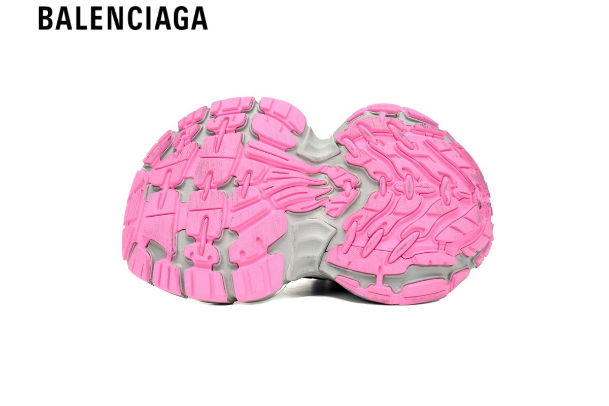 Balenciaga Cargo men's shoes  women sneakers— Grey Mesh & Pink Distressed Overlays