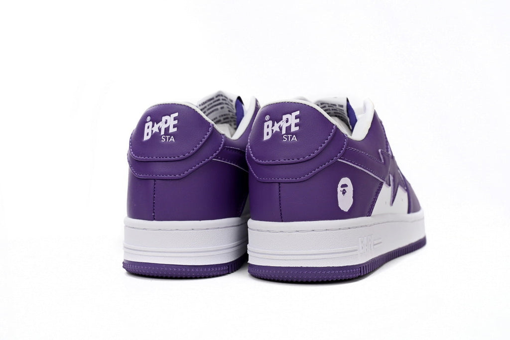A BATHING APE BAPE STA Purple & White Sneakers | Women's & Men's Skate-Inspired Shoes