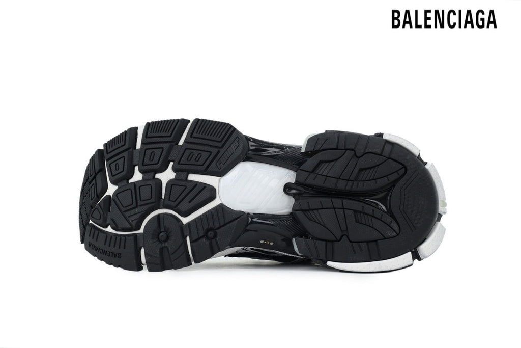 Balenciaga Runner Mid men's shoes  women sneakers Black White Distressed