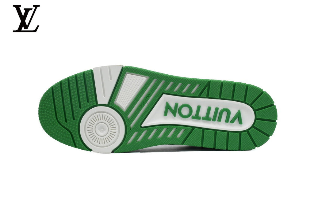 Louis Vuitton Trainer  shoes for man  women Sneaker – Green Monogram & White
